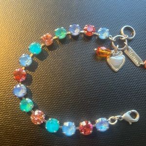 Mariana crystal blue, red, aqua bracelet